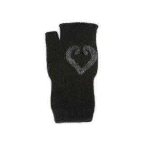 Possum Aroha Fingerless Mitten - Black / Charcoal