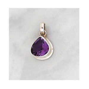 Faceted Teardrop Amethyst Pendant