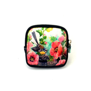 Leather Coin Purse - Irina Velman Hollyhocks