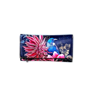 Leather Fold Over Wallet Anita Madhav Tui in Dahlias