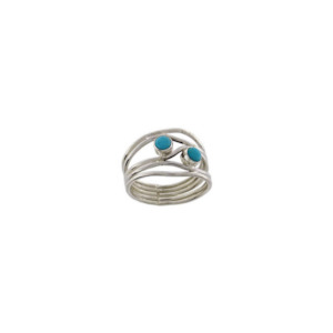 Turquoise & Sterling Silver Ring multi band