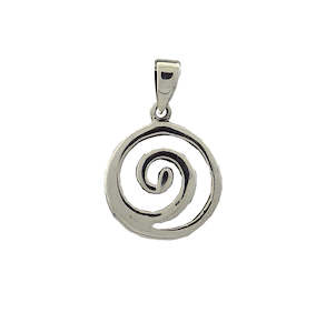 Silver Pendant Spiral Closed