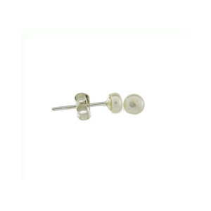 White Pearl Stud Earrings set in Sterling Silver