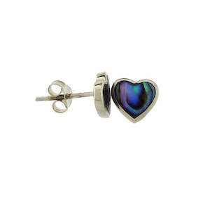 Paua stud earring  heart