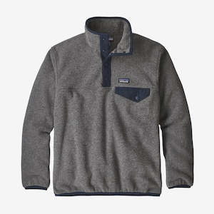 PATAGONIA BOYS LW SYNCH SNAP-T P/O - NICKEL W/ NAVY BLUE