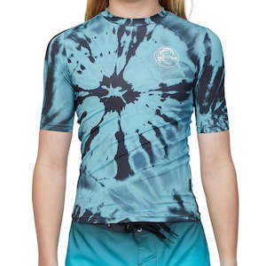 Boys Rashvests: ONEILL BOYS DOPEDYE SS UV SURF TEE - DEEP TEAL