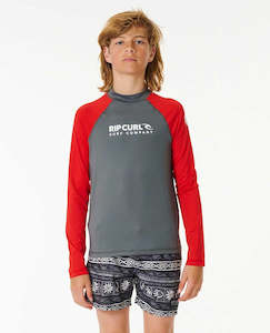 RIP CURL SHOCK UPF L/SL-BOY - RED