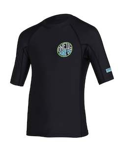 ONEILL BOYS REACTOR UV S/S RASH VEST - BLACK