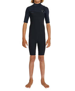 ONEILL BOYS HYPERFREAK C/Z SS SPRING 2MM - BLACK/BLACK