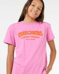 Rip Curl Surf Puff Relaxed Tee-girl - Hot Pink