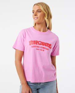 RIP CURL SURF PUFF RELAXED TEE - PINK