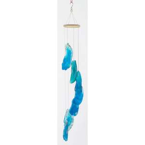 Agate Geode Windchime Blue