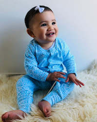 Iti (Kikorangi/Blue) Long Sleeve Onesie