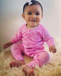 Iti (MÄwhero/Pink) Long Sleeve Onesie