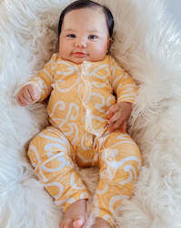 Nui (Kowhai/Yellow) Long Sleeve Onesie