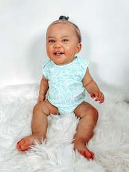 Raumati (KÄrikiÅrangi/Teal) Singlet Onesie