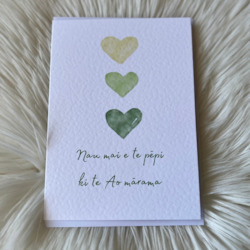 Clothing: Card - Nau mai e te pepi ki te Ao Marama