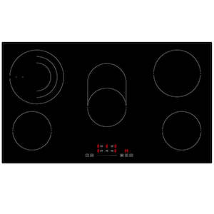 90cm 5 Zone Ceramic Cooktop with Oval Zone