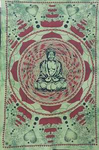 Green Buddha Tapestry Single