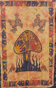 Orange Mushroom Tapestry Single