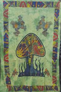 Green Mushroom Tapestry Single