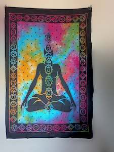 Store-based retail: Tie Dye Chakra Meditation Tapestry