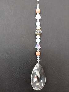 Sun Catcher- Sunstone & Aquamarine Tear Drop