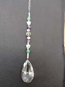 Store-based retail: Sun Catcher- Amethyst & Aventurine Tear Drop