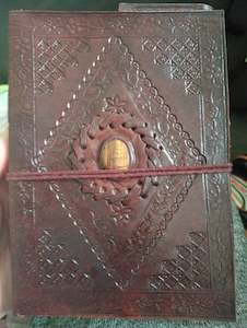 Store-based retail: Leather Journal- Tigers Eye Gem