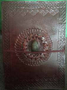 Leather Journal- Medium Labradorite Gem