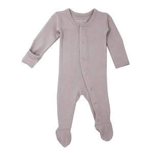 Organic Snap Footie | Light Grey