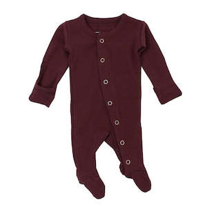 Baby wear: Organic Snap Footie | Eggplant