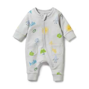 Organic Cotton Terry Growsuit | Bluebell