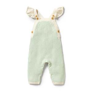 Knitted Ruffle Overall | Mint Green