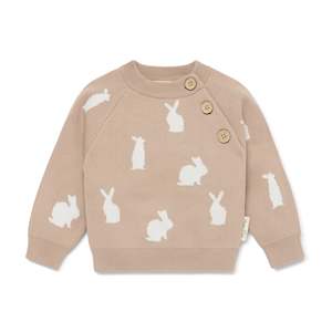 Organic Cotton Knit Jumper Taupe | Bunny