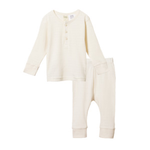 Long Sleeve Pyjama Set | Pointelle