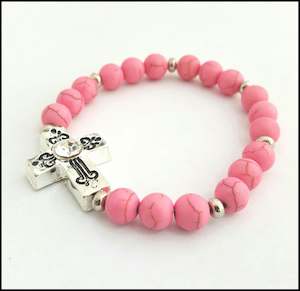 Antique Cross ( Candyfloss) Bracelet