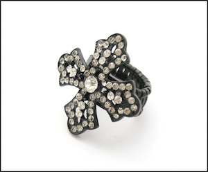 Diamante Cross Ring