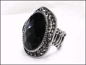 Black Crystal Stretch Ring