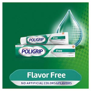 Super Poligrip Zinc Free Denture and Partials Adhesive Cream 68g