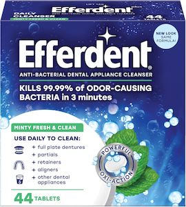 Efferdent Retainer & Denture Cleaner Tablets, Minty Fresh 44 TABLETS