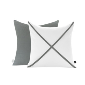 Grey X Cushion - White Sugaa and Co