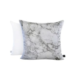 Products: Grey Marble Print Cushion - White Sugaa and Co