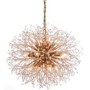 Brass Plated Chandelier - White Sugaa and Co