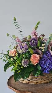 Flower: Bright Basket Flower Arrangement.