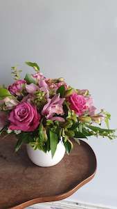 Flower Arrangement in White Ceramic Pot