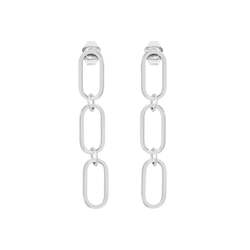 Revival Chain Link Earrings  Silver