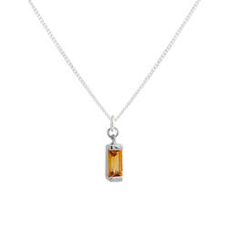 Citrine Necklace Silver