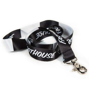 Keyrings Lanyards: Stripe Lanyard Black