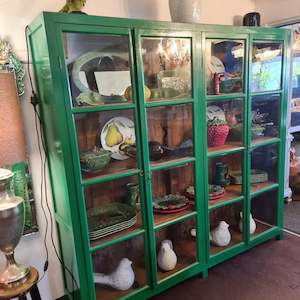 Furniture wholesaling: Large Old Green Cabinet | Glass doors.